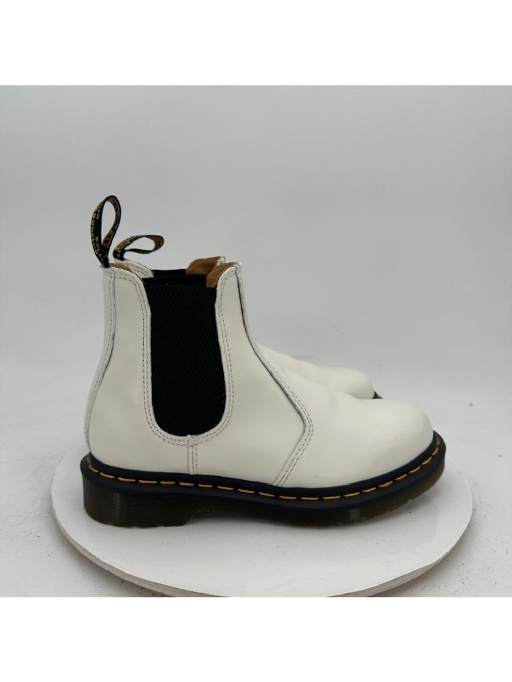 Dr. Martens 2976 YS Women Size 6 White Leather Chelsea Boot - Picture 4 of 11